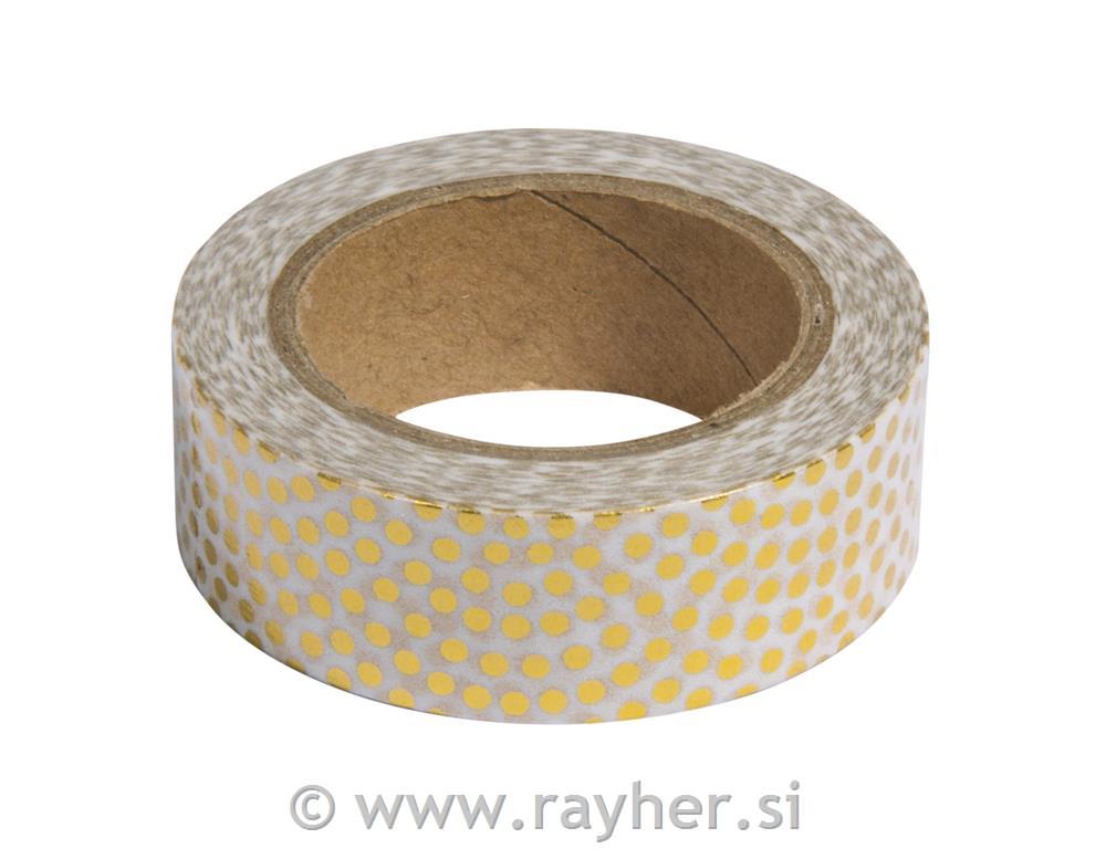 Washi Tape Set menta/zlatni, 15mm, 3x10m