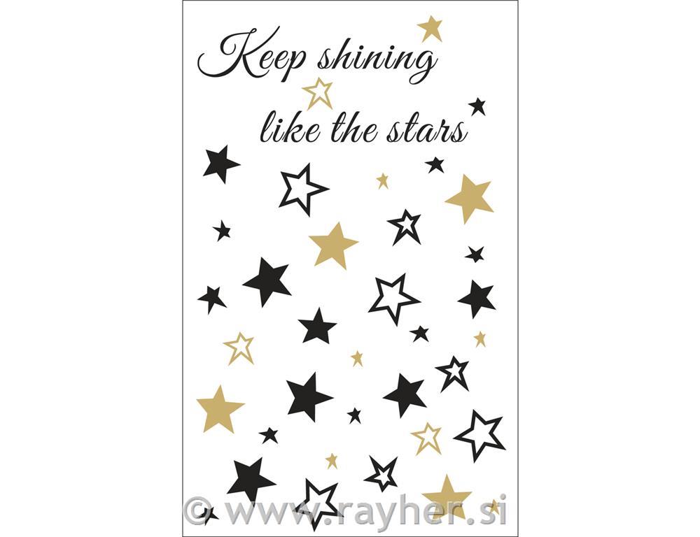 Motivi peel-off Stars crni/ zlatni, 2 poli