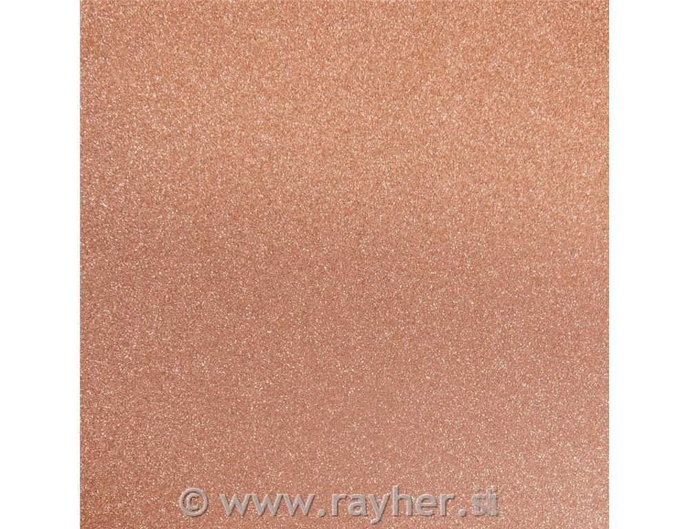 Scrap. Papir metalni efekt, s blistanjem, bakreni, 30.5x30.5cm, 210gsm