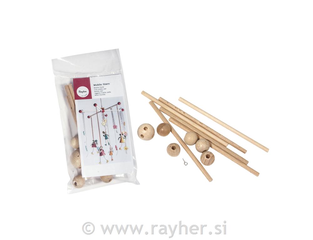 Držač zvijezda za mobile, drven, 33 cm,1 set