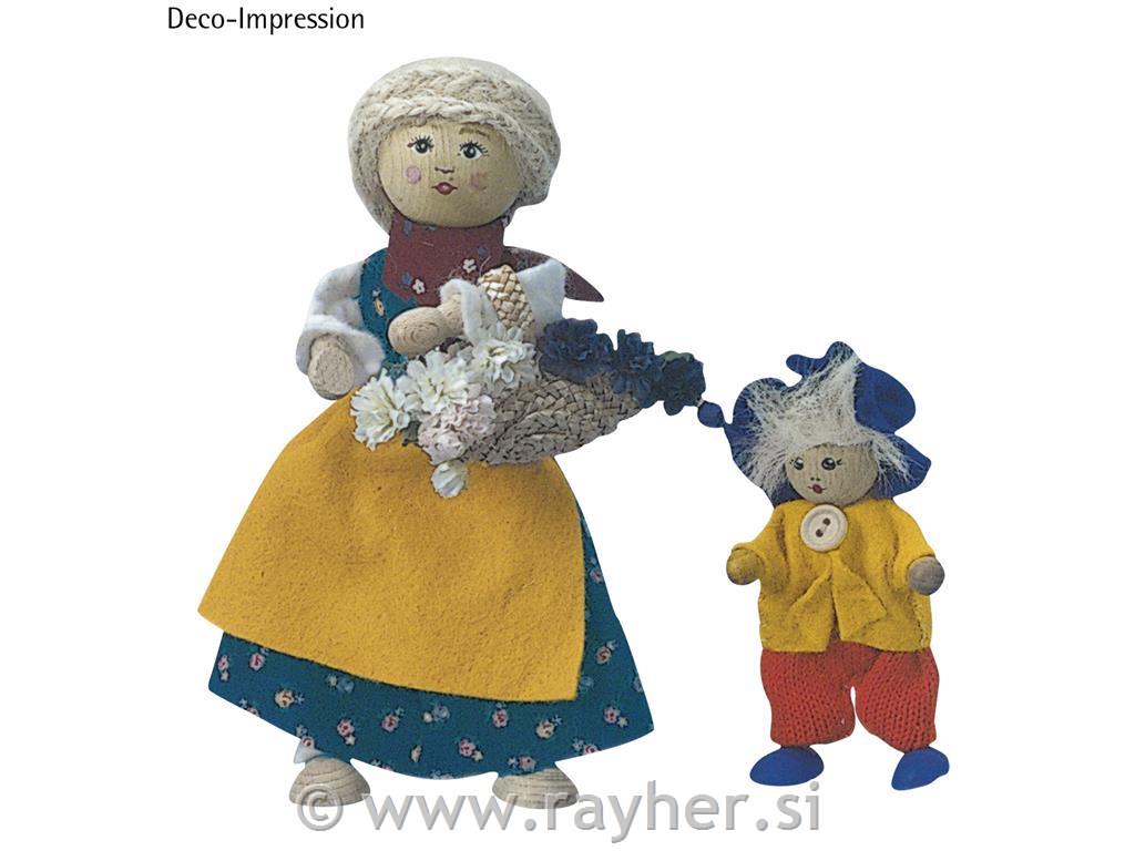 Drvena lutka/silal vrpca, 14 cm, 1 kom