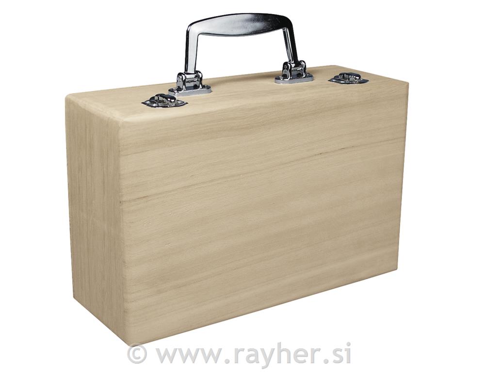 Drveni kofer s metalno ručico, 25x16 cm,