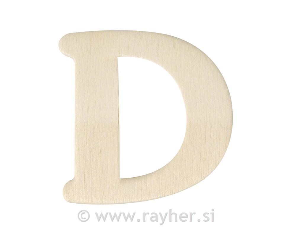 Wooden letters, 4 cm, D