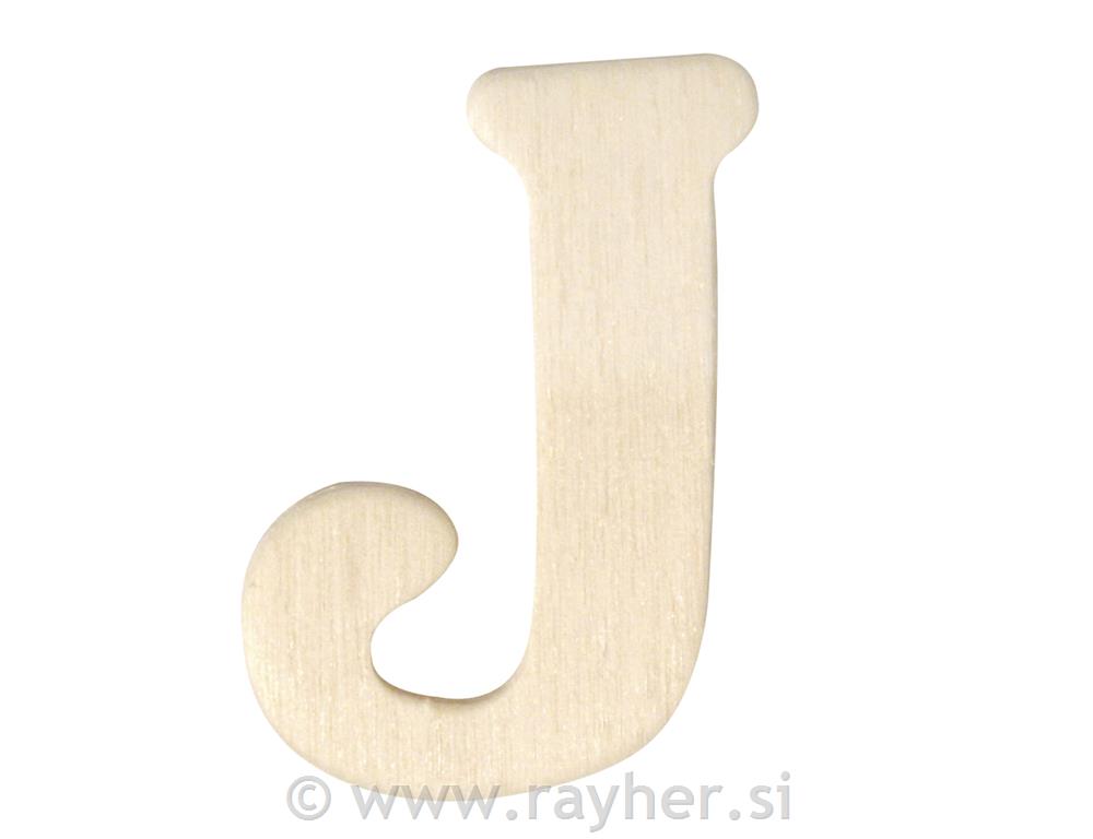 Drveno slovo, 4 cm, J