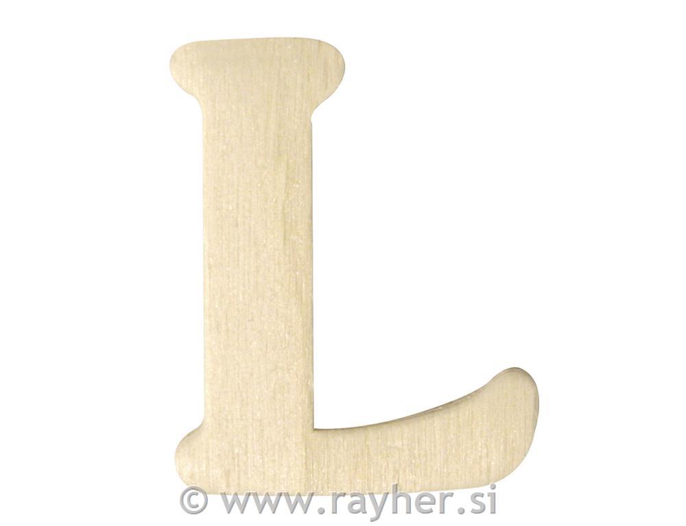 Wooden letters, 4 cm, L