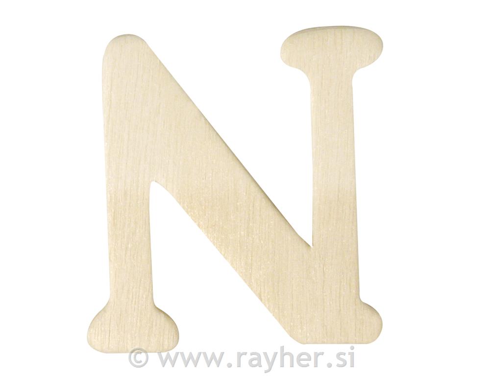 Drveno slovo, 4 cm, N