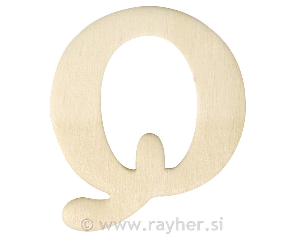 Drveno slovo, 4 cm, Q