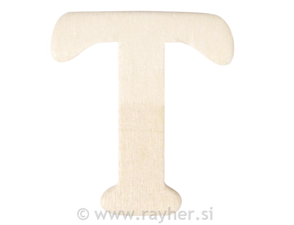 Drveno slovo, 4 cm, T