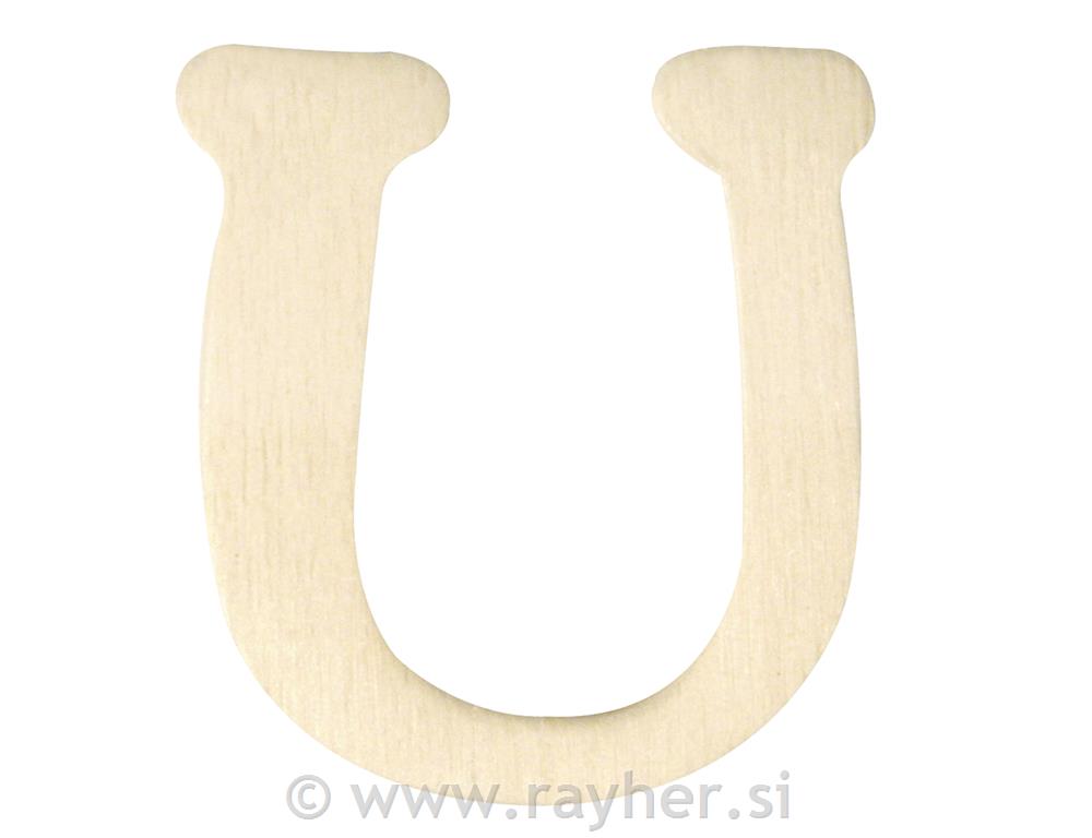 Drveno slovo, 4 cm, U