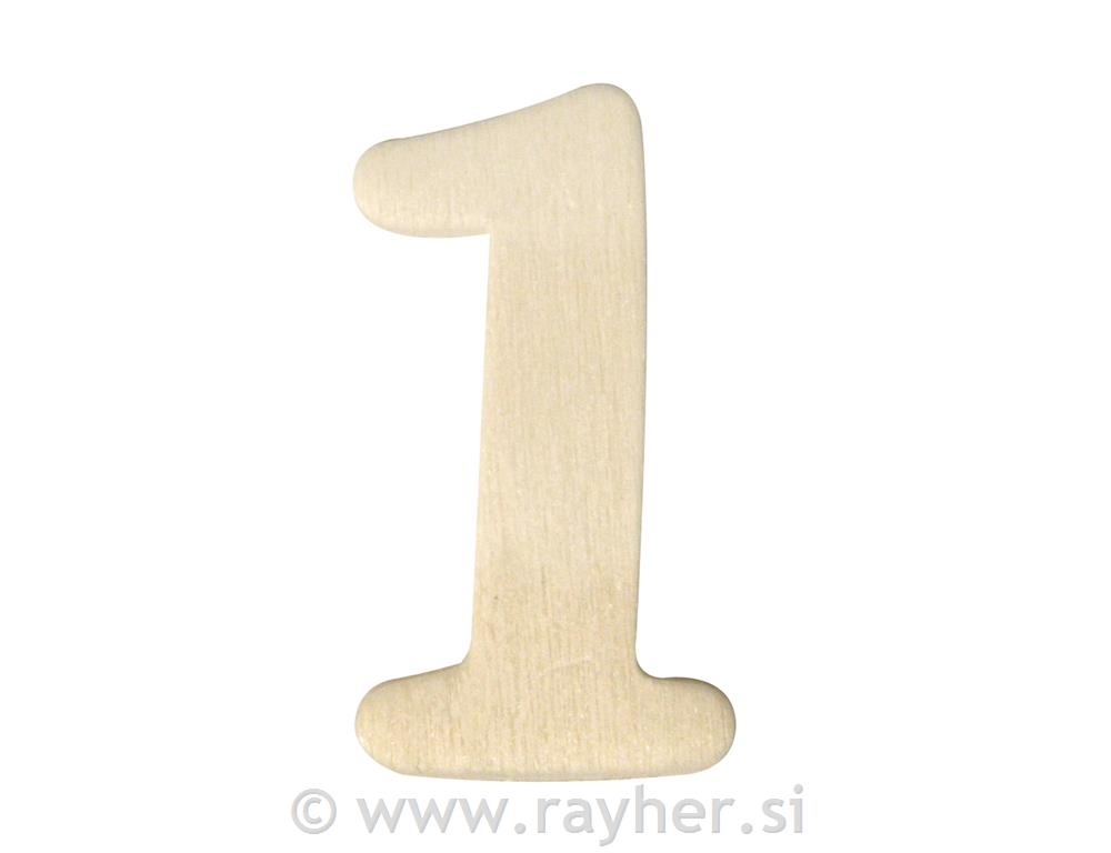 Drveni broj, 4 cm, 1