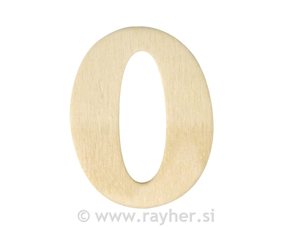 Drveni broj, 4 cm, 0