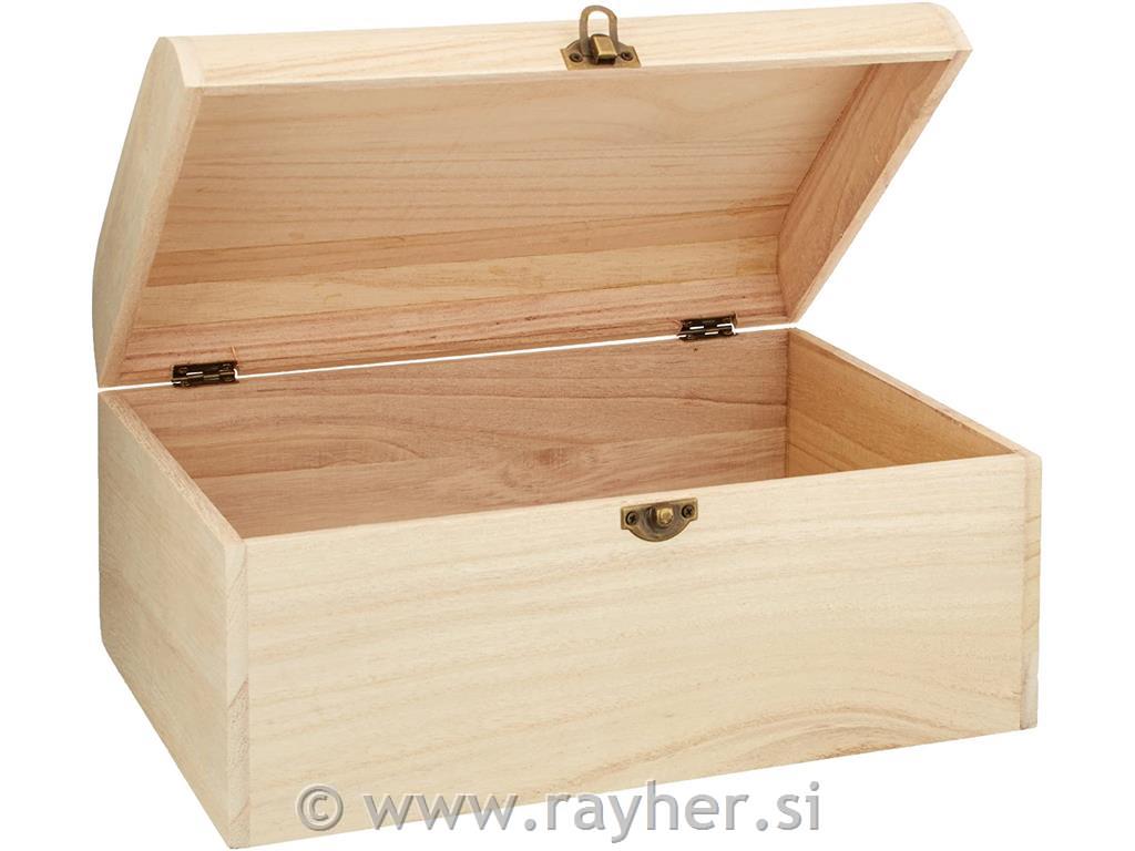 Drveni kofer s metalno ručico, 24.5x16.5x11.5 cm