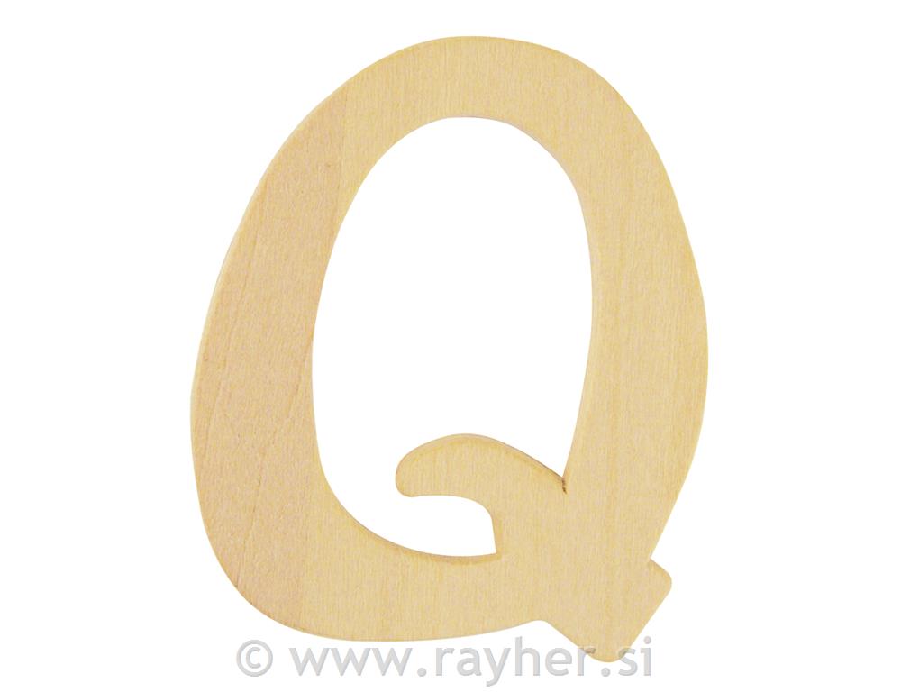 Lesena črka, Q, 6 cm
