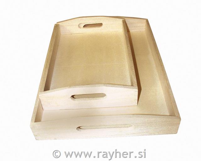 Drveni poslužavniki set 2, 30x20 cm, 39x28 cm