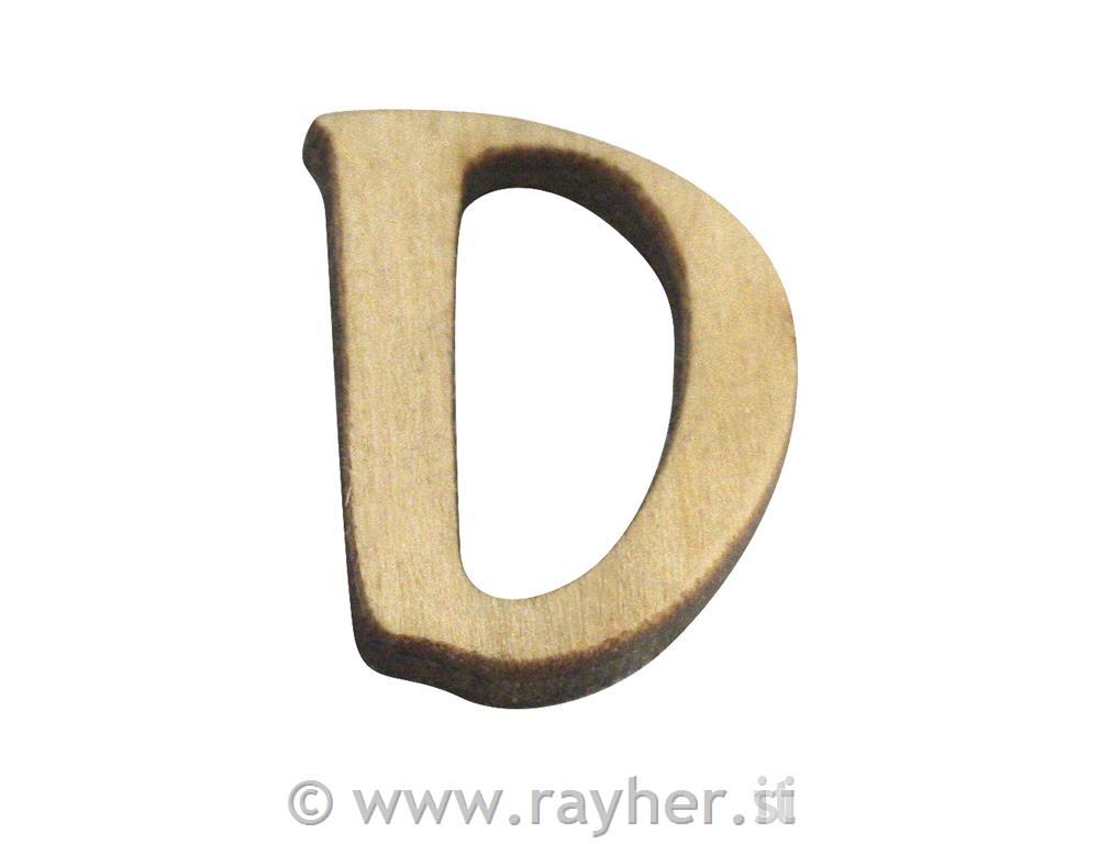 Drveno slovo, D, 2 cm