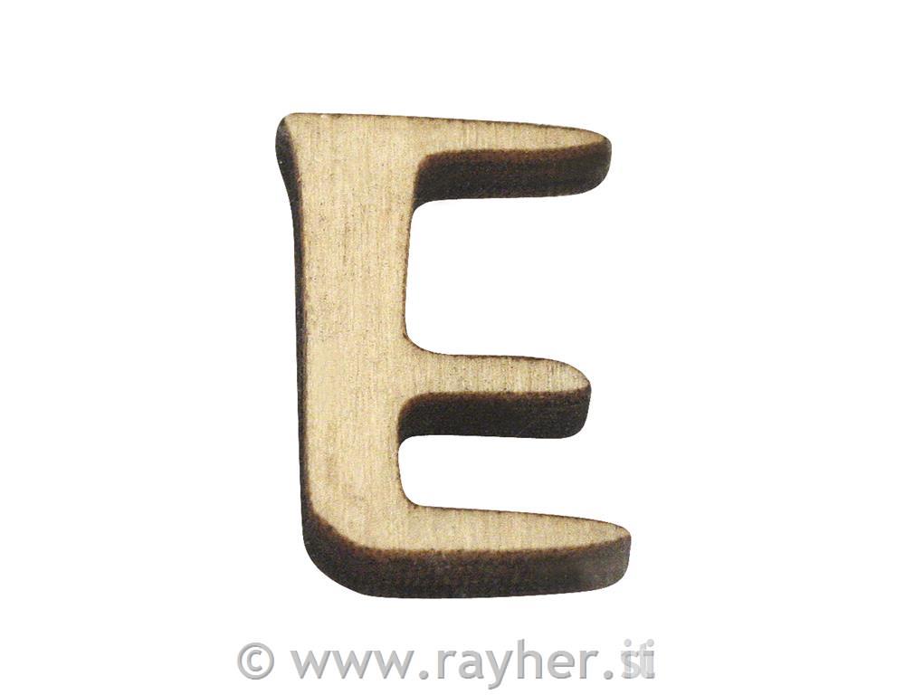 Wooden letter, E, 2 cm