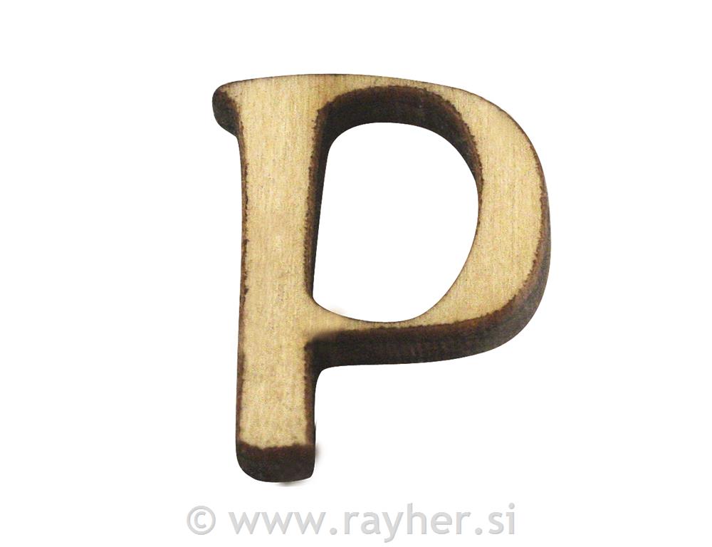 Drveno slovo, P, 2 cm