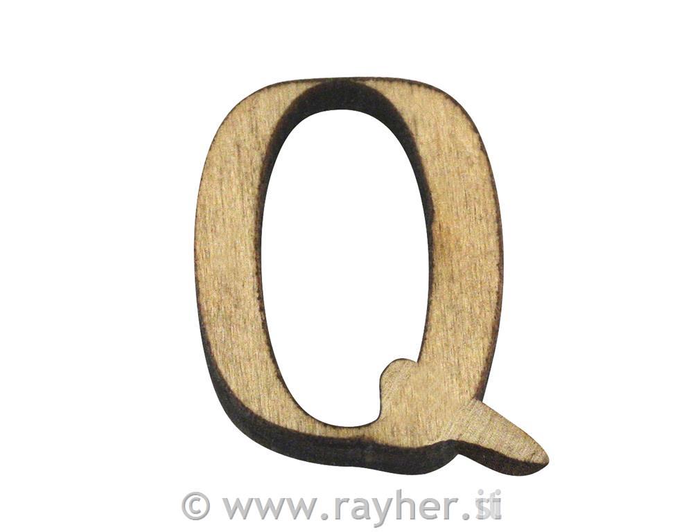 Drveno slovo, Q, 2 cm