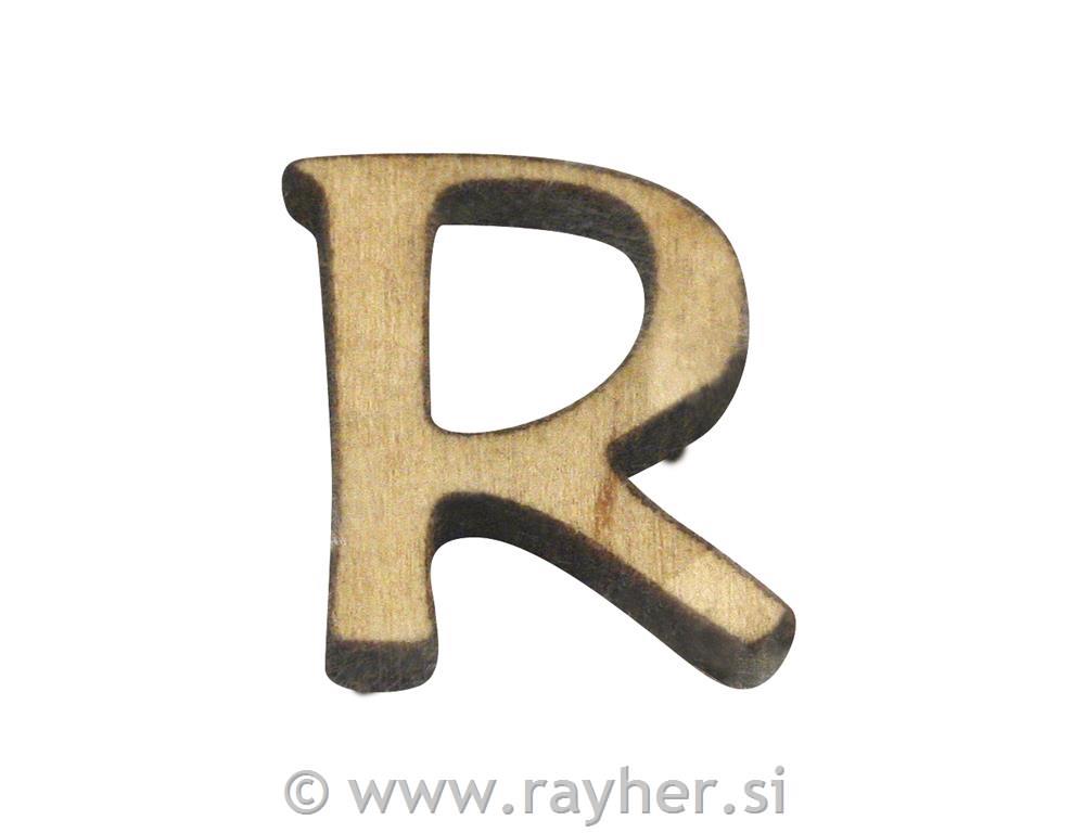 Drveno slovo, R, 2 cm