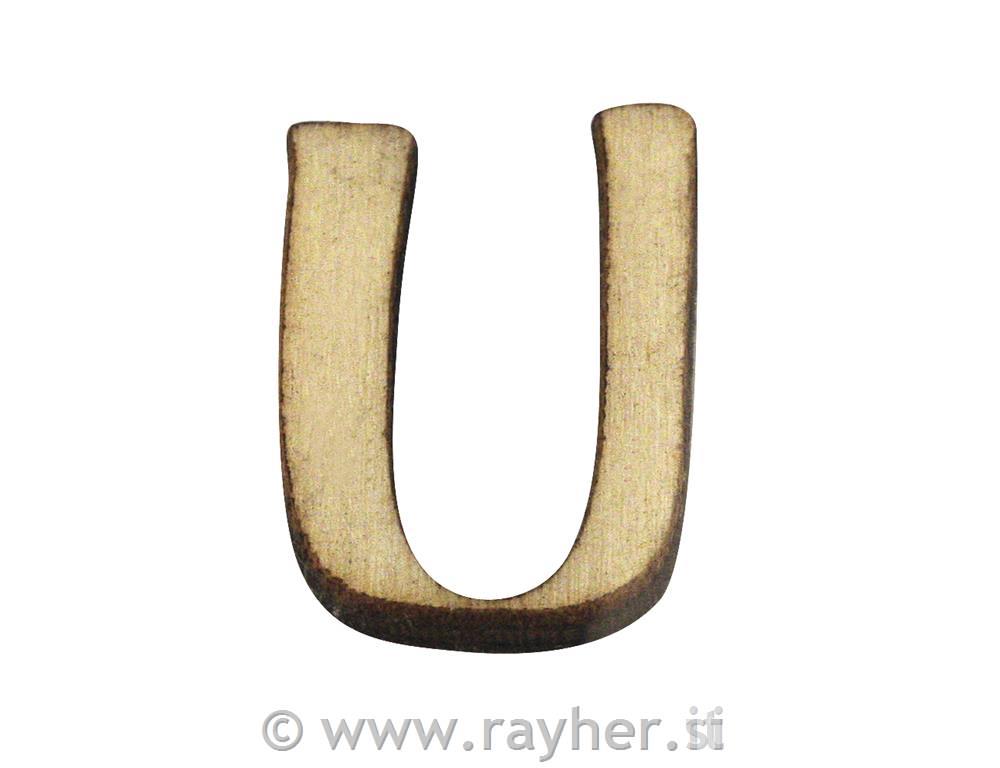 Lesena črka, U, 2 cm