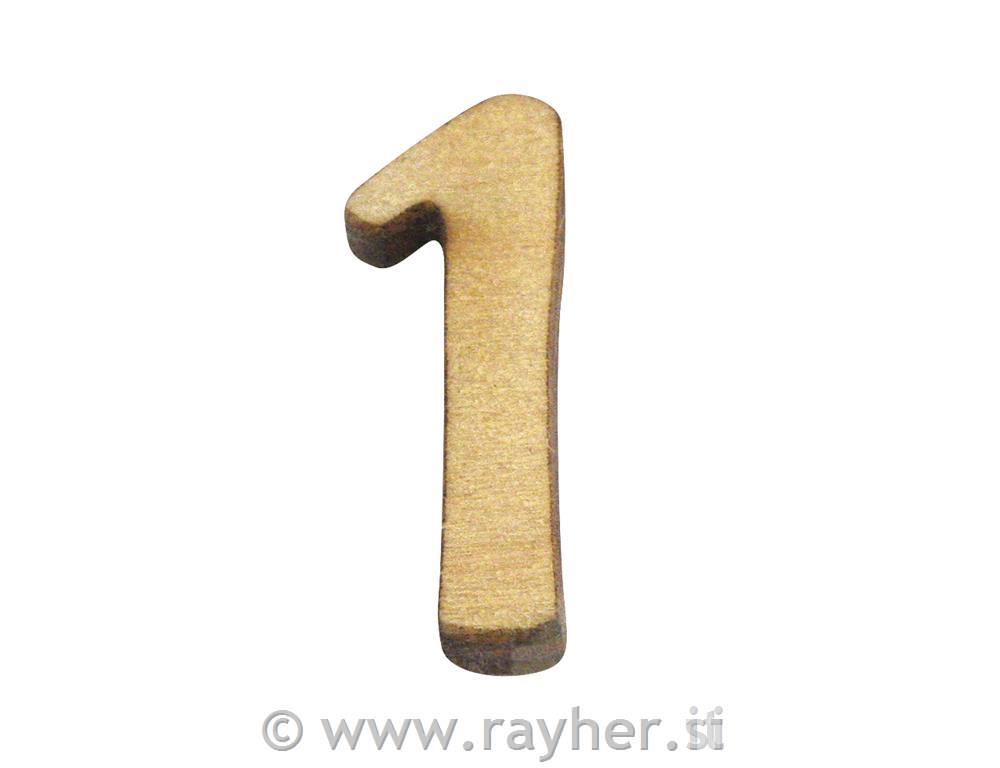 Lesena številka, 1, 2 cm