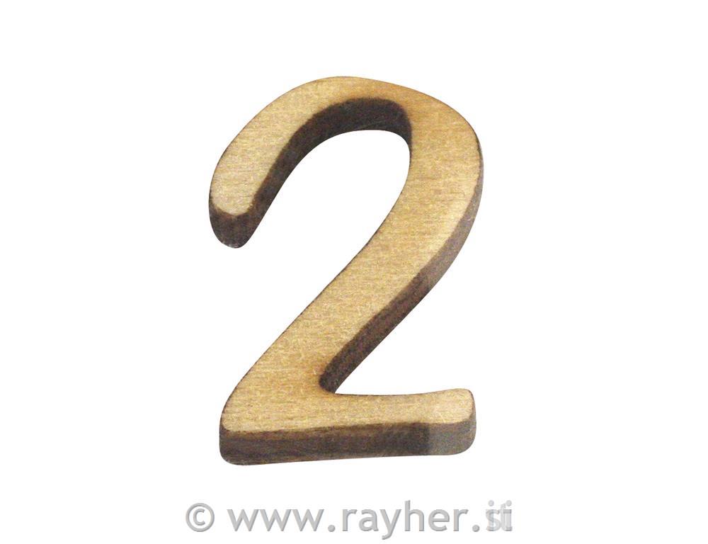 Drveni broj, 2, 2 cm