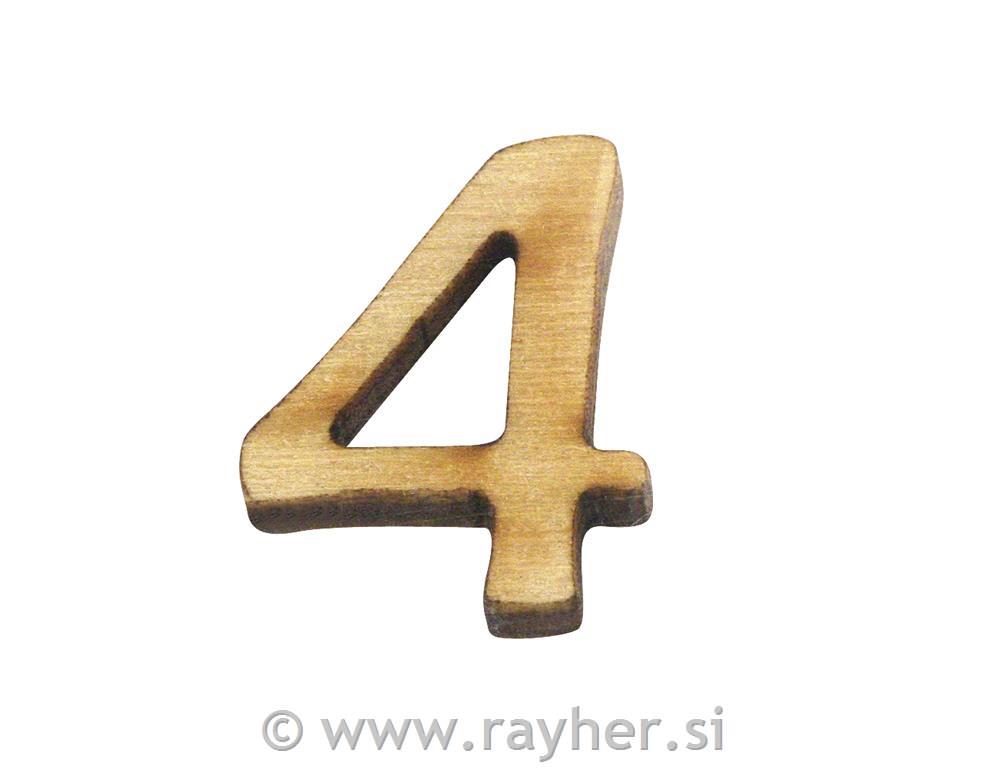 Drveni broj, 4, 2 cm