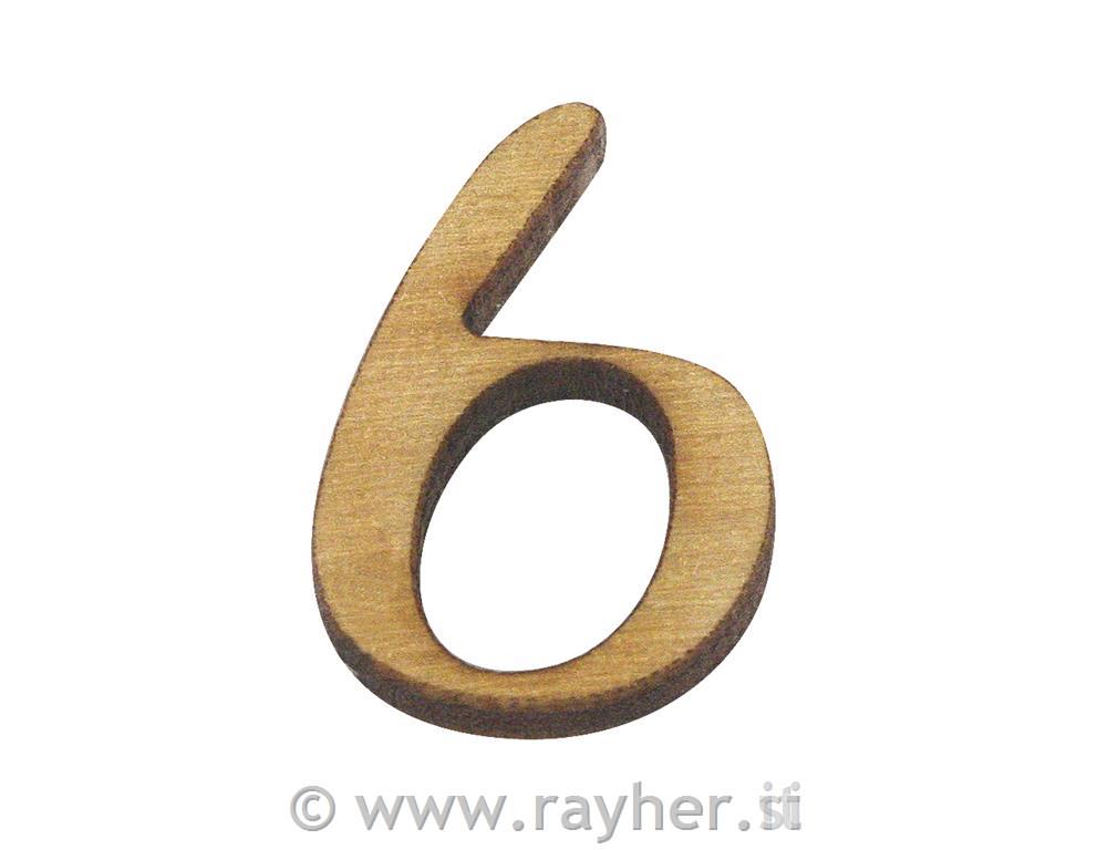 Lesena številka, 6, 2 cm