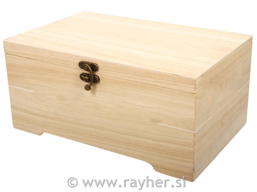 Lesena škatla z notranjimi razdelki, 2 dela, 28x18x13,5cm