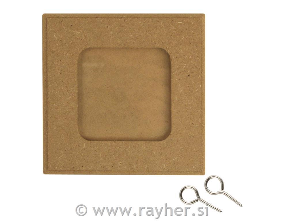 Drveni okvir: Kvadrat, 11.5x11.5x0.8cm