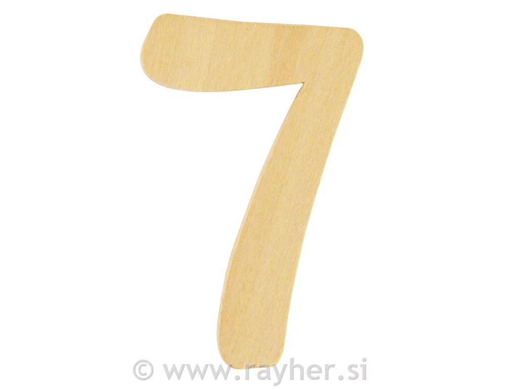 Wooden number FSC Mix Credit, 6cm o, 7