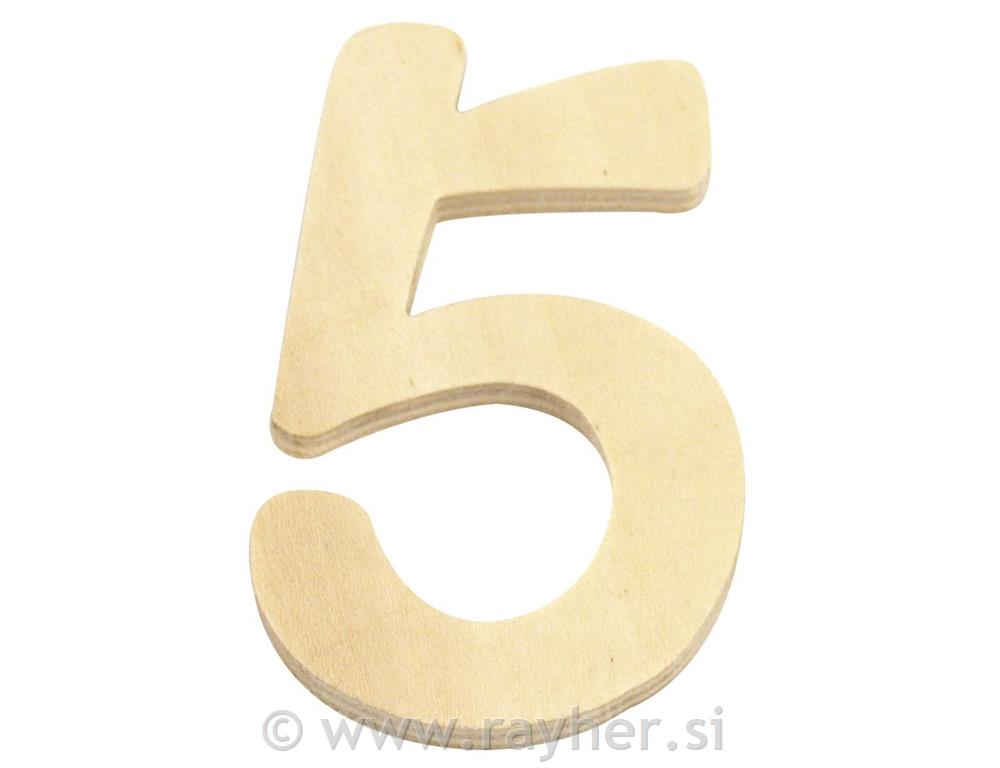 Wooden number FSC Mix Credit, 6cm o, 5
