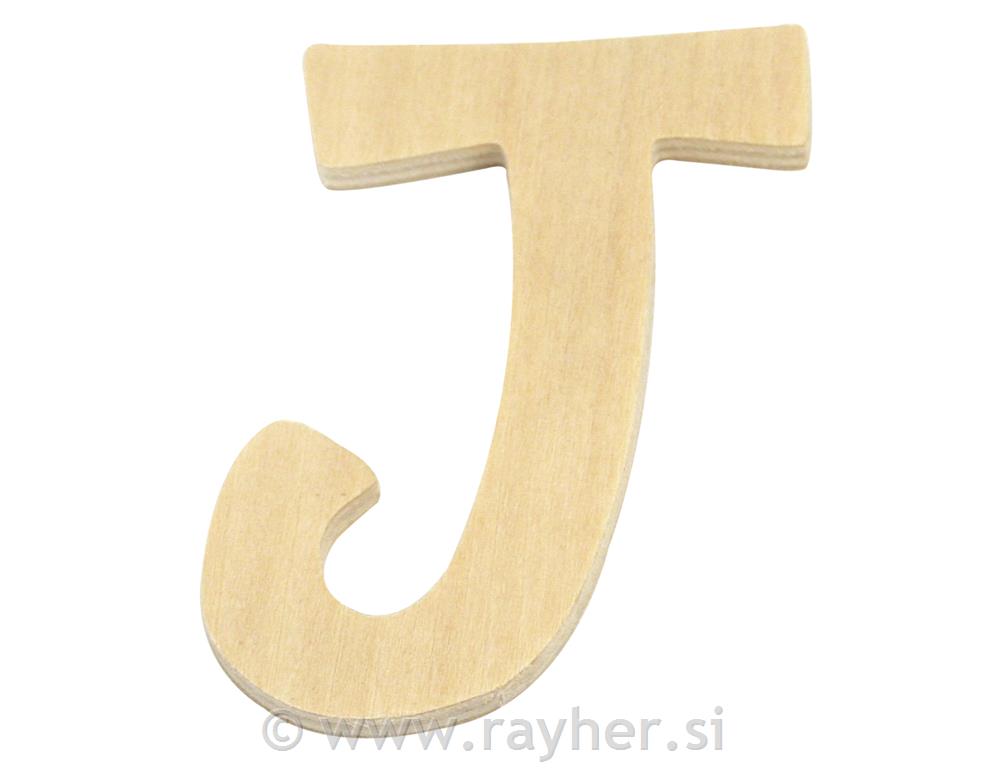 Drveno slovo, 6 cm, J