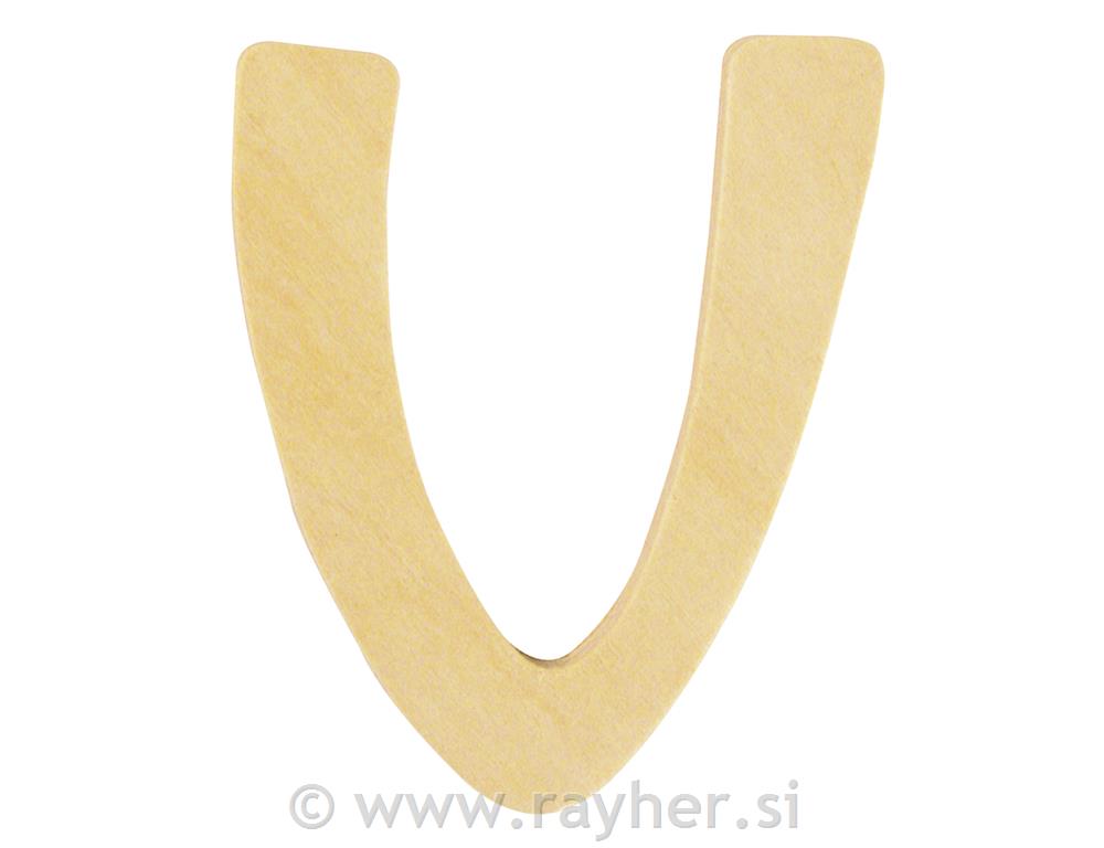 Drveno slovo, 6 cm, V
