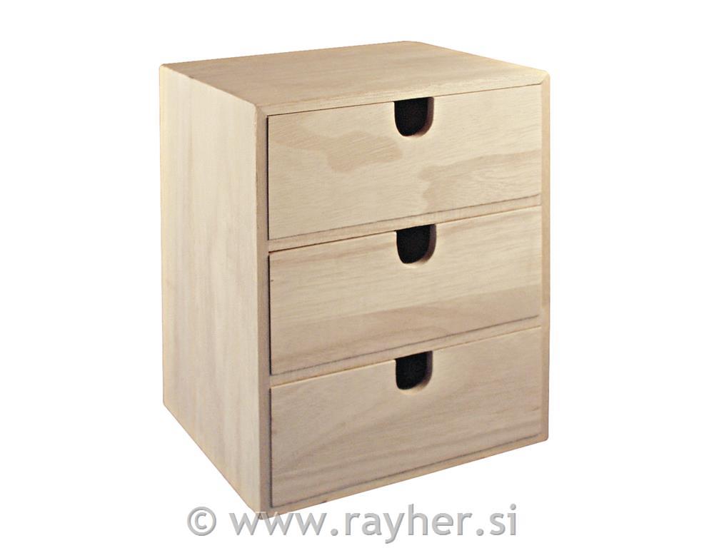 Drvena kutija, 5x14.5x16cm, 3 ladica
