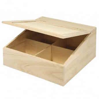 Wooden box w. flap lid, FSC Mix Credit,
