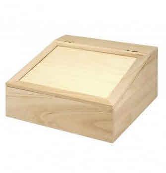 Wooden box w. flap lid, FSC Mix Credit,