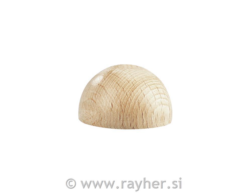 Wooden half balls, not drilled, 30 mm o,