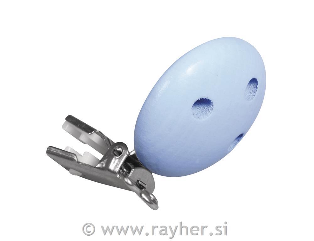 Wooden Clip FSC 100%, 37mm o, baby blue,