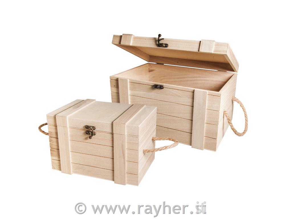 Set f wooden boxes, FSC Mix Credit, 1 pc