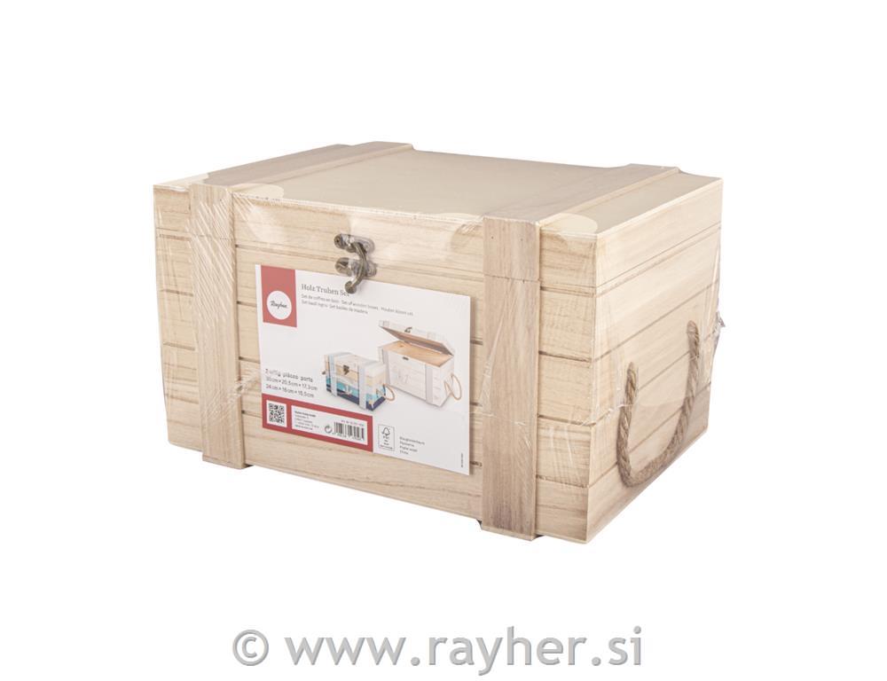 Set f wooden boxes, FSC Mix Credit, 1 pc
