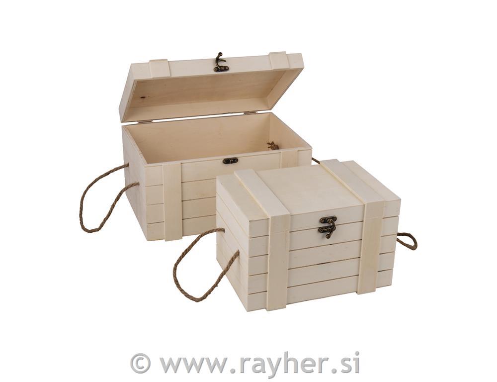Set f wooden boxes, FSC Mix Credit, 1 pc