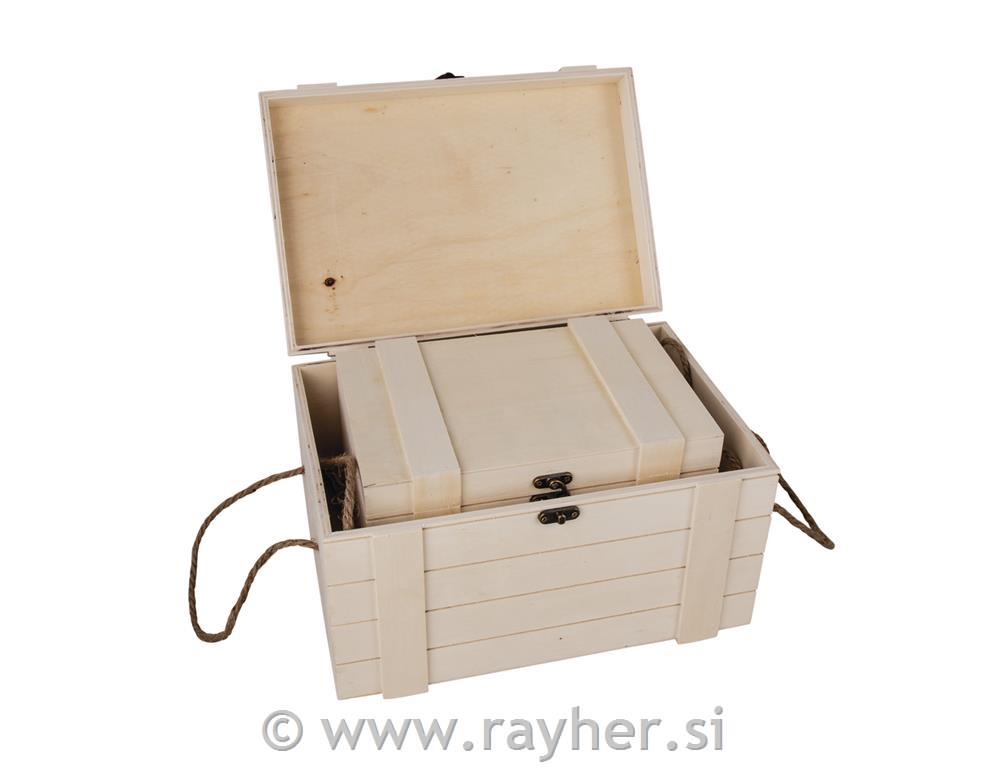 Set f wooden boxes, FSC Mix Credit, 1 pc