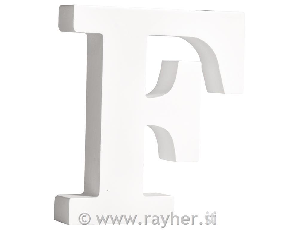 Črka lesena "F" , bela, 11cm, 2cm