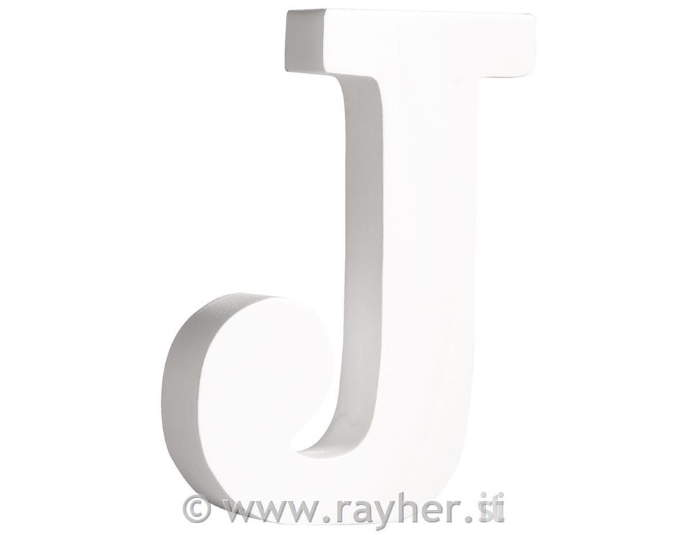 Drveno slovo "J", bijelo, 11cm, 2cm