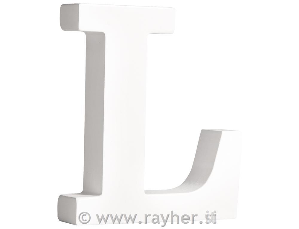 Črka lesena "L" , bela, 11cm, 2cm