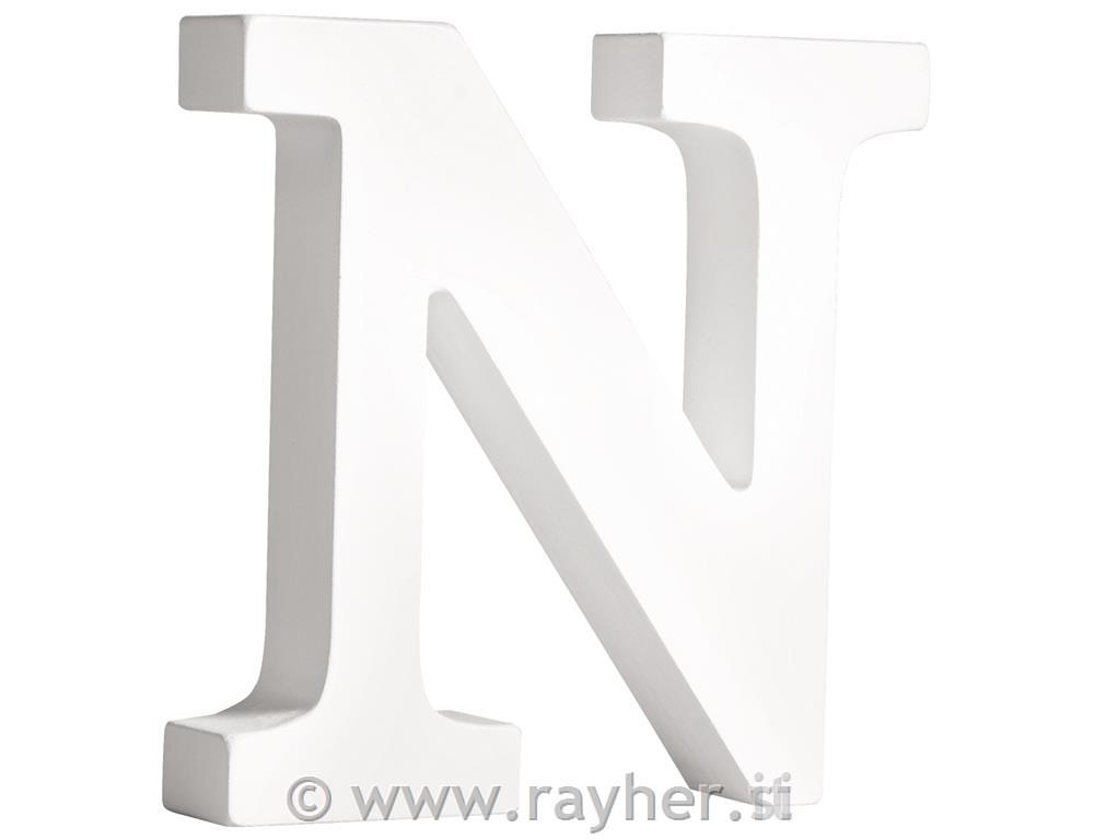 Drveno slovo "N", bijelo, 11cm, 2cm