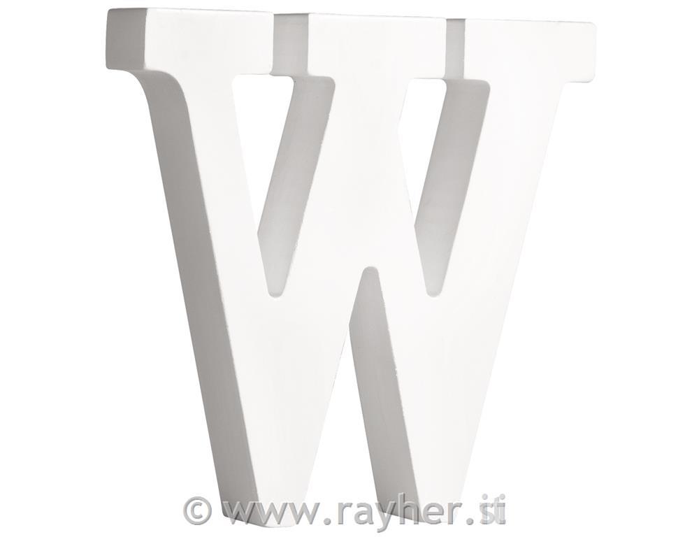 Drveno slovo "W", bijelo, 11cm, 2cm