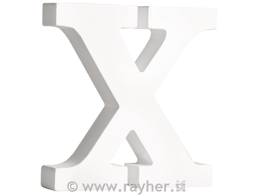 Drveno slovo "X", bijelo, 11cm, 2cm