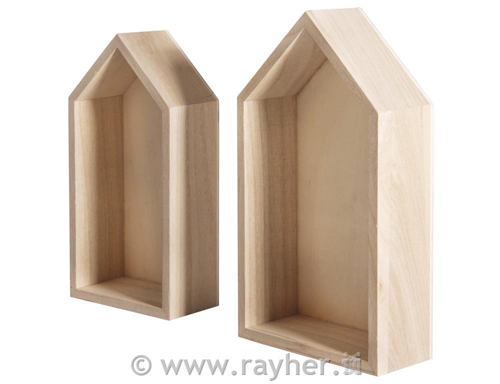 Drvena kućica set 2, 17x9x4cm+15x7.5x4cm